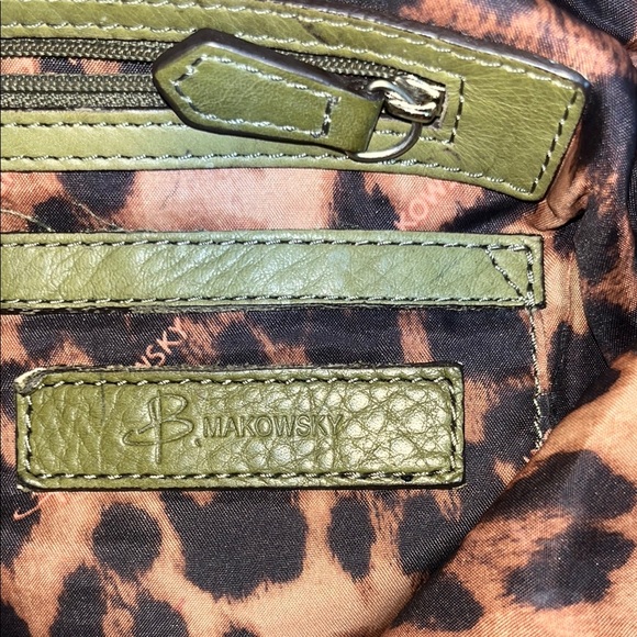 B. Makowsky Olive Green Studded Shoulder Bag - Picture 2 of 16